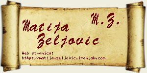 Matija Zeljović vizit kartica